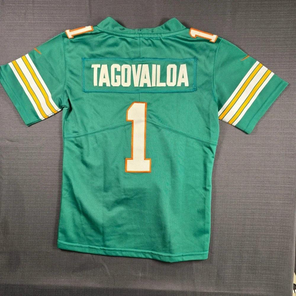 Nike Miami Dolphins Tua Tagovailoa 1 On Field Jersey Youth Small 8 Aqua Teal